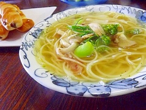 そら豆のスープパスタ